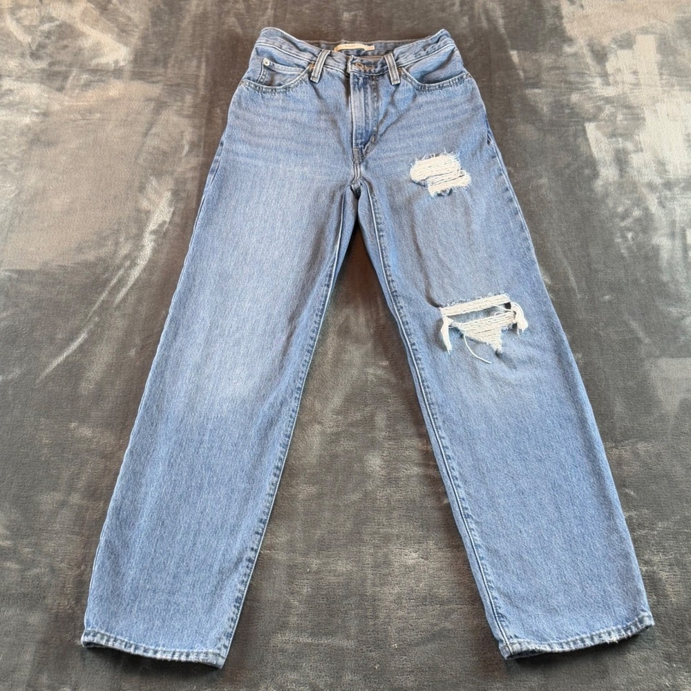 Levis '94 Baggy Distressed Light Wash‎ Jeans Womens 24 High Rise A3510-0002